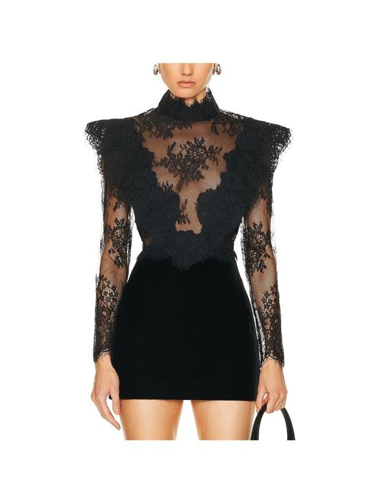 Zimmermann Tops - Zimmermann Sheer Black Sensory Lace Bodice Top Size 1 NWT